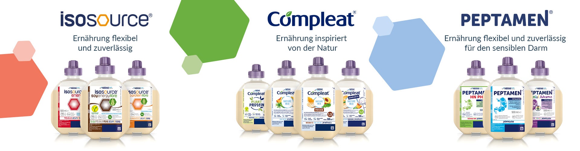 Willkommen bei isosource® und PEPTAMEN®, der Sondennahrung von NHS!